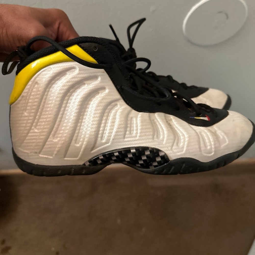 Nike Foamposite Pro White Black Yellow Shoes
